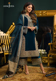 Winter Heavy Embroidered Velvet Dress with Silk Trouser-KP524