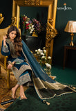 Winter Heavy Embroidered Velvet Dress with Silk Trouser-KP524