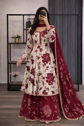 Kashaf - 3 piece Lawn frock style Printed suit -KP1227