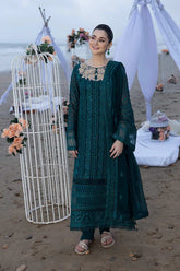 AZURE - 3PC Lawn Embroidered Shirt with Chiffon Embroidered Dupatta and Trouser -KP1238
