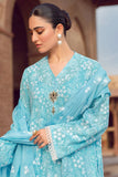 KP202-Bareeze -Embroidered 3pc lawn dress with embroidered chiffon dupatta
