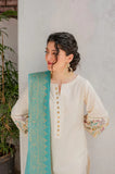 KP908-WINTER 3PC Unstitched Dhannak Embroidered suit with Printed Shawll
