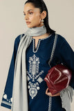 Zara shahjahan - Winter 3PC Dhanak Embroidered Suit - kp33122