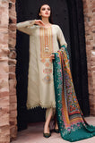 KP539-WINTER 3PC Dhannak Embroidered suit with Printed Shawll