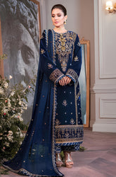 kp607-Embroidered Velvet Three piece With Embridered Chiffon Duppatta