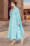 KP202-Bareeze -Embroidered 3pc lawn dress with embroidered chiffon dupatta