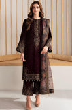 KP902-Winter Velvet Unstitched 3PCs Embroidered Dress With Organza Dupatta
