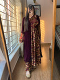 Kashaf - Velvet Dress with Printed Dhanak Shawl kp33119