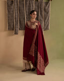 Ziva - Winter 3PC Dhanak Embroidered Suit - KP1300