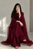 Bunaai - Winter-3PC Shamooz Silk Embroidered Suit - kp1314