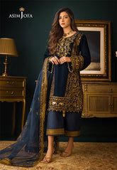 Asim Jofa - Embroidered Velvet 3piece suit -2028
