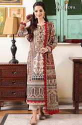 Asim Jofa - Winter 3PC Karandi Digital Print Dress - KP33114