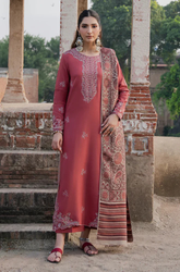 Izel - Winter 3PC Dhanak Embroidered Suit - KP33133