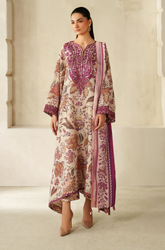 Baroque - Winter 3PC Karandi Digital Print Dress - KP33147