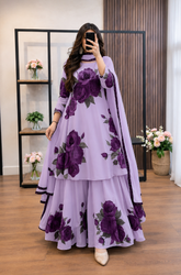 Kashaf - 3 piece Lawn frock style Printed suit -KP1231