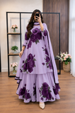 Kashaf - 3 piece Lawn frock style Printed suit -KP1231