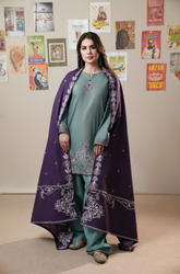 Urge - Winter 3PC Dhanak Embroidered Suit - kp1323