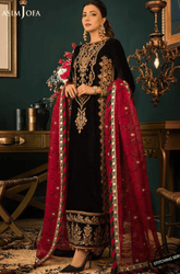 Asim jofa Embroidered Velvet 3piece suit - KP2013