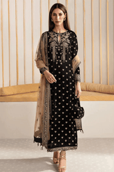 Baroque Embroidered Velvet 3piece suit - KP2020