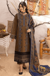 Bin ilyas - Winter 3PC Dhanak Embroidered Suit - kp3351