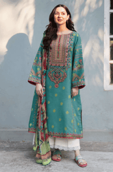 Sapphire - Winter 3PC Dhanak Embroidered Suit - kp3315