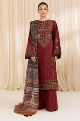 Sapphire - Winter 3PC Dhanak Embroidered Suit - kp3363