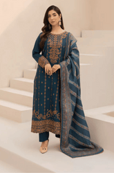Mohagni - Winter 3PC Dhanak Embroidered Suit - kp3341