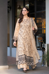 Breeze- 3PC Lawn Embroidered Suit - 1077