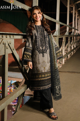 Asim Jofa - Winter 3PC Karandi Digital Print Dress - KP33410