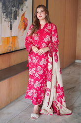 Sapphire - Winter 3PC Karandi Digital Print Dress - KP33416