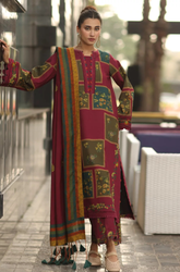 Charizma - Winter 3PC Karandi Digital Print Dress - KP33100