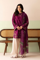 Baroque - Summer-3PC Lawn Embroidered Suit - kp1207