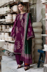 Hussain Rehar - Winter 3PC Dhanak Embroidered Suit - kp33153