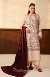 Lazuli - Winter 3PC Dhanak Embroidered Suit - KP1296