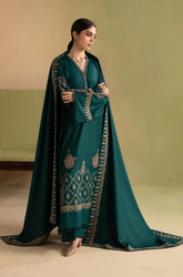 Ziva - Winter 3PC Dhanak Embroidered Suit - KP1301