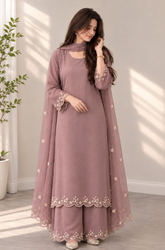 Bunaai - Winter -3PC Silk Embroidered Suit - kp1313