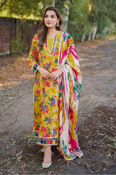 Charizma - Winter 3PC Karandi Digital Print Dress - KP33419