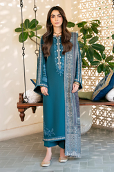 izel - Winter 3PC Dhanak Embroidered Suit - kp33104