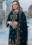kp404-Embroidered Velvet Three piece With Velvet Shawl Winter Collection