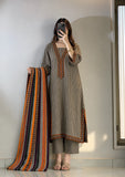 Khaadi - Winter 3PC Karandi Digital Print Dress - KP1330