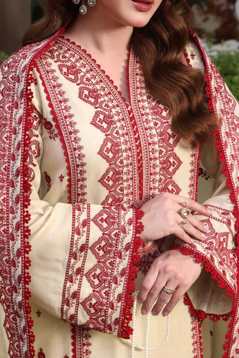 Asim Jofa - Winter 3PC Dhanak Embroidered Suit - kp3383