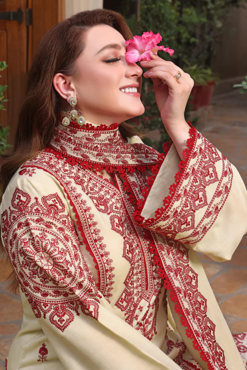 Asim Jofa - Winter 3PC Dhanak Embroidered Suit - kp3383