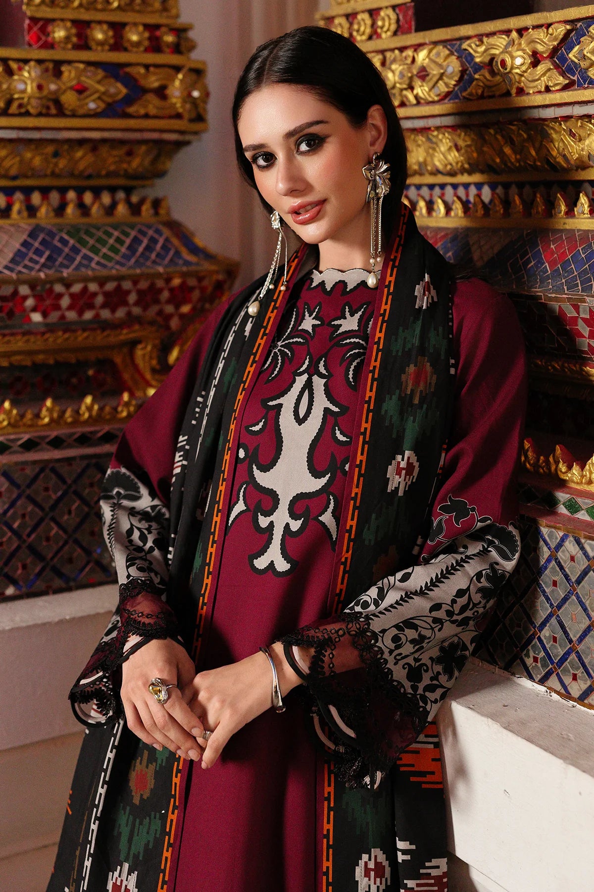 Charizma - Winter 3PC Karandi Digital Print Dress - KP3388