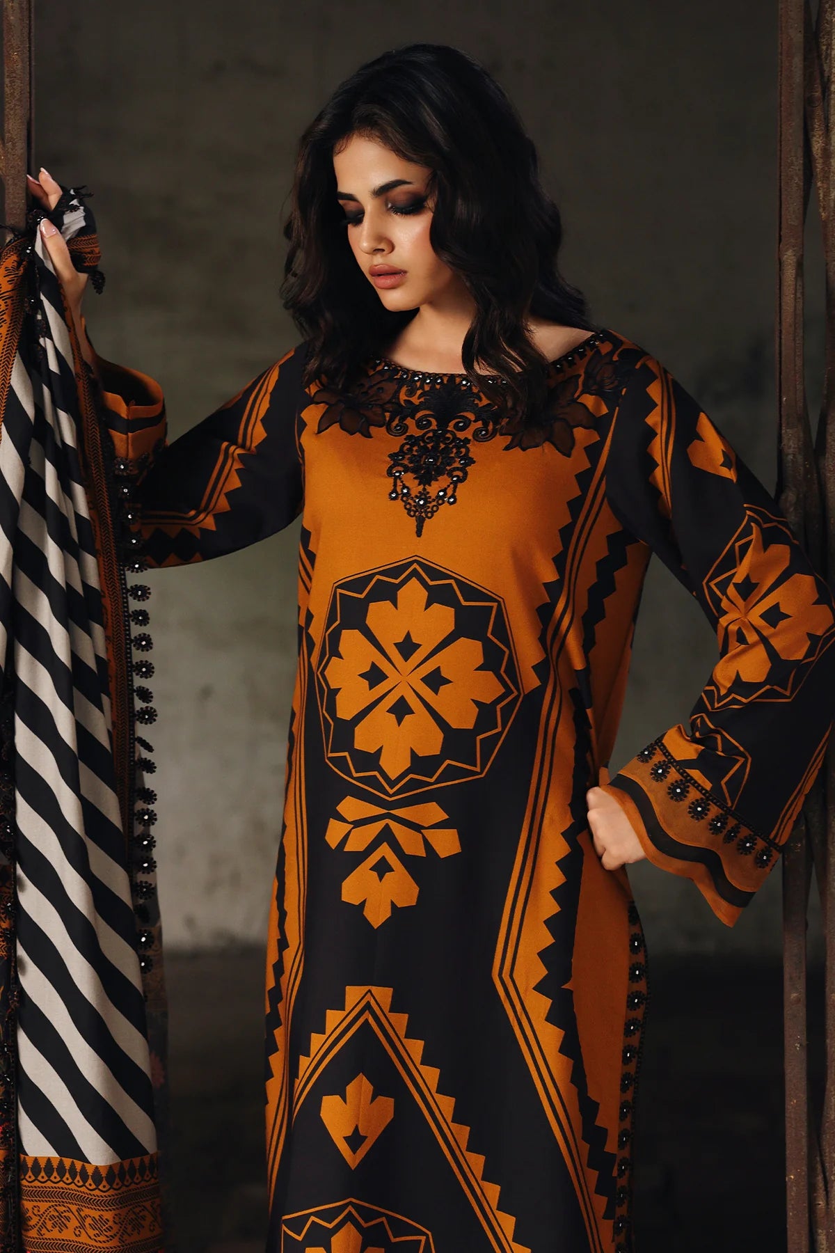 Charizma - Winter 3PC Karandi Digital Print Dress - KP33421