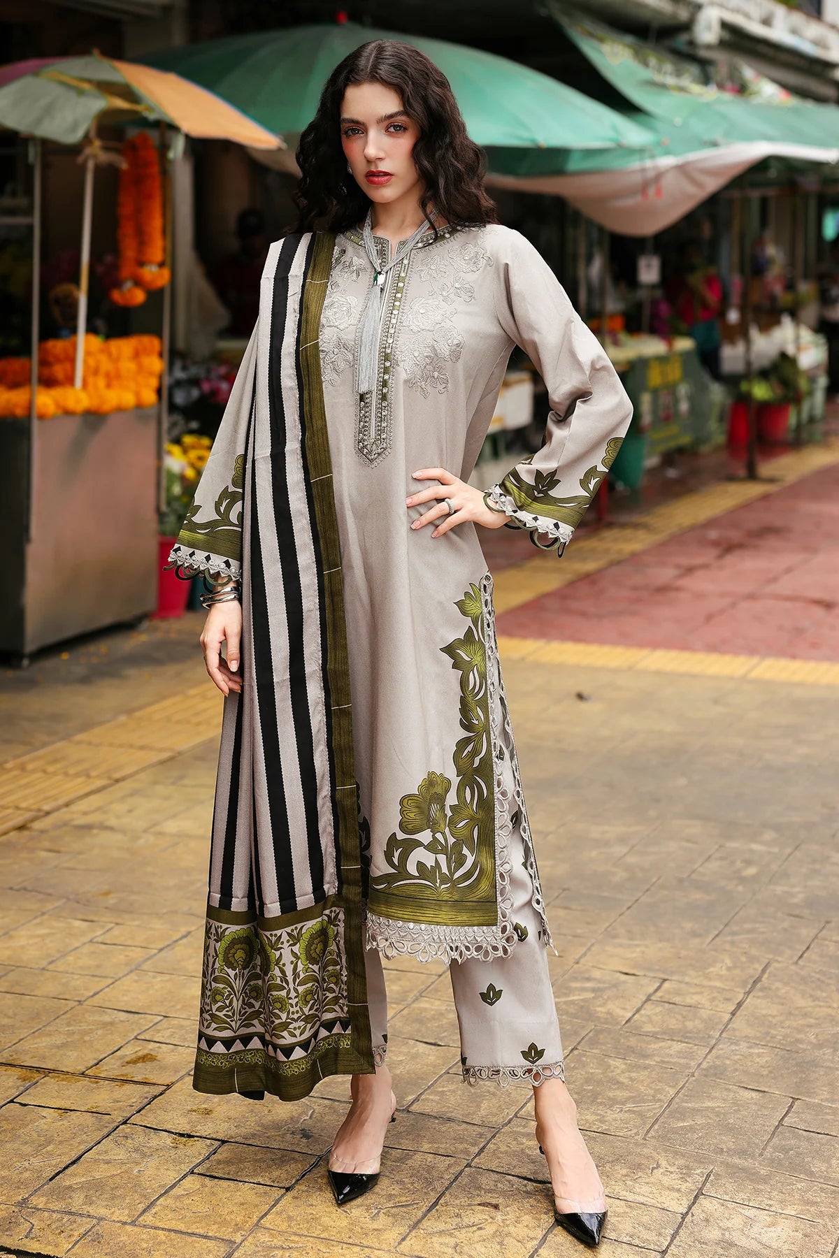 Charizma - Winter 3PC Karandi Digital Print Dress - KP3392