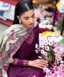 KP581-WINTER 3PC Dhannak Embroidered suit with Printed Shawll