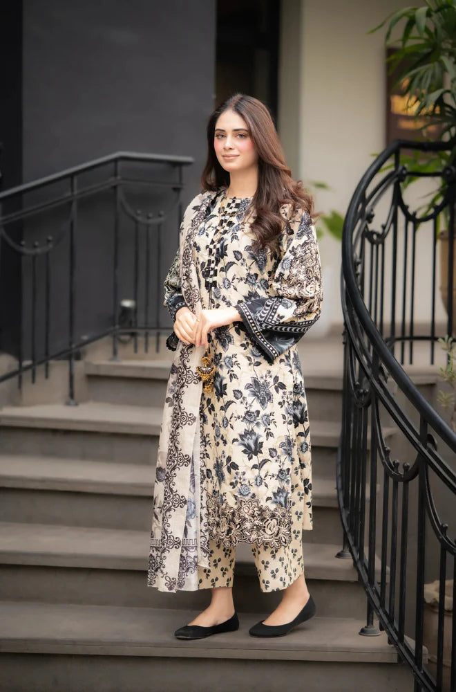 Sapphire - Winter 3PC Karandi Digital Print Dress - KP3389