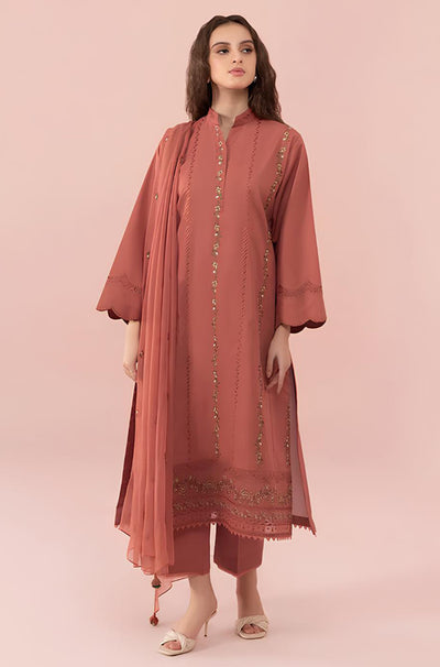 Sapphire -SUMMER 3PC Lawn Embroidered Shirt With Chiffon Embroidered Dupatta - KP731