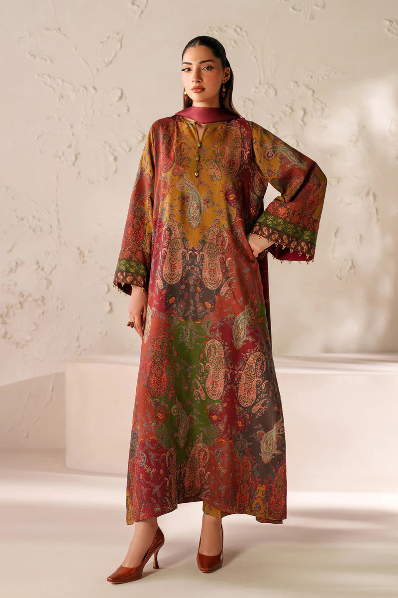 Baroque - Winter 3PC Karandi Digital Print Dress - KP33405