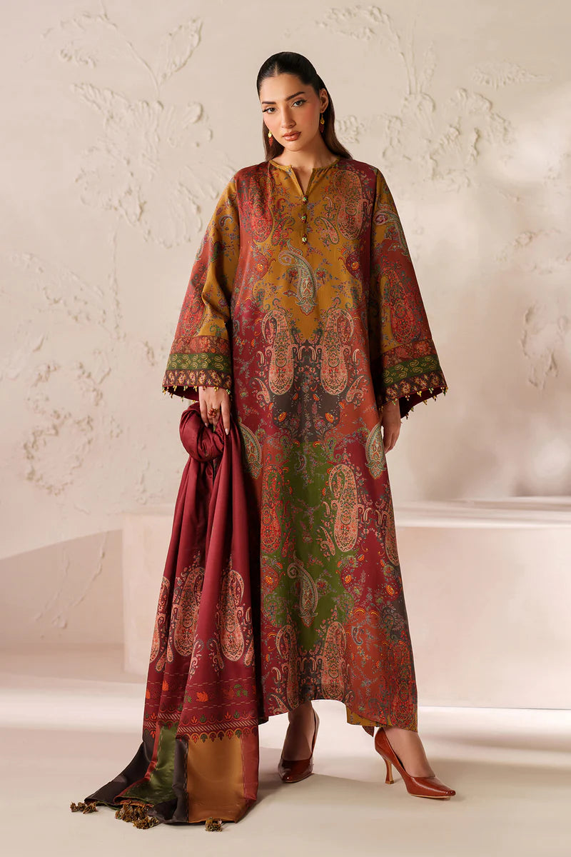 Baroque - Winter 3PC Karandi Digital Print Dress - KP33405